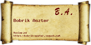 Bobrik Aszter névjegykártya